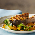 Alaska Keta Salmon Steaks with Orange-Avocado Salad